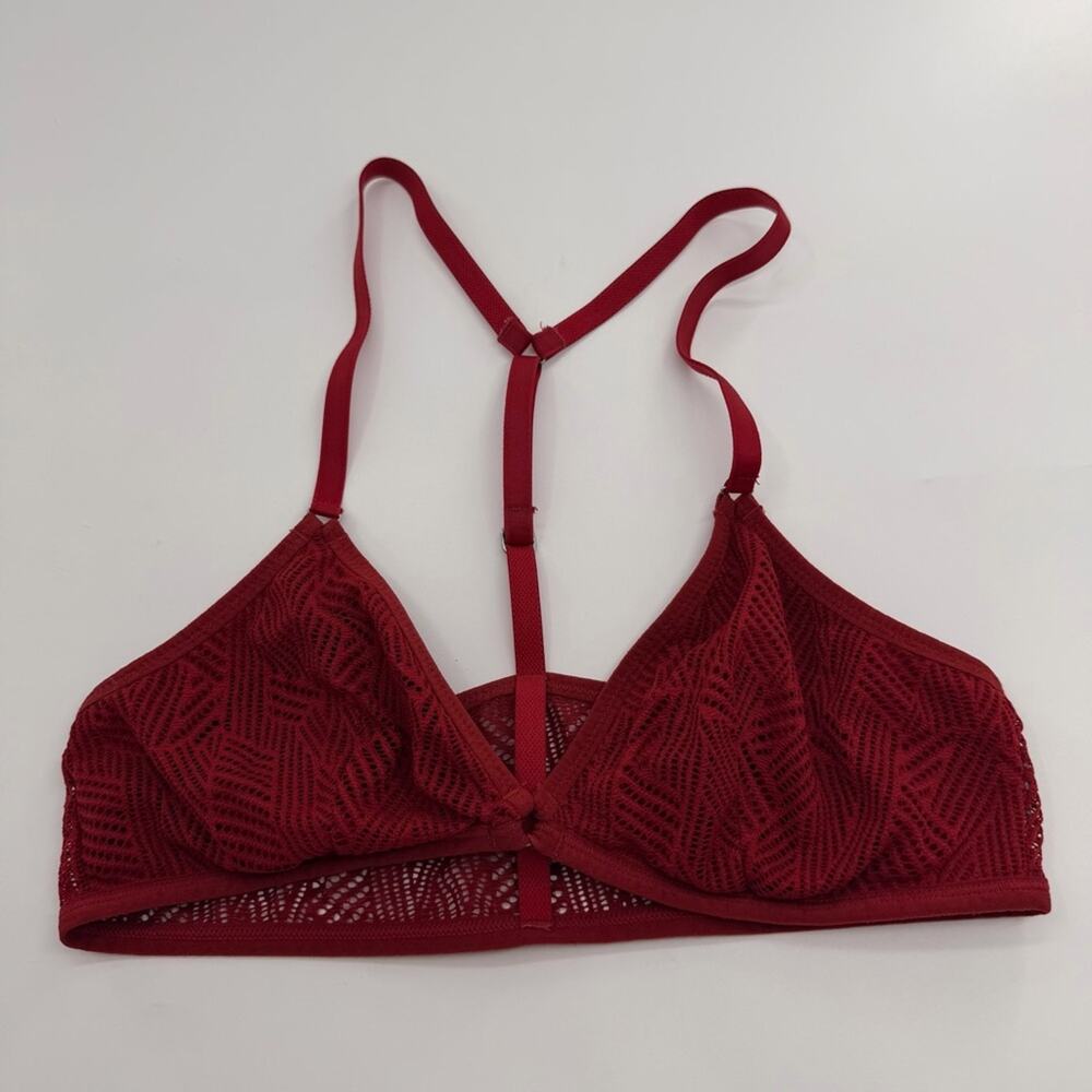 Aerie Boho Lace Bralette Unlined Red Women’s Sexy American Eagle Medium